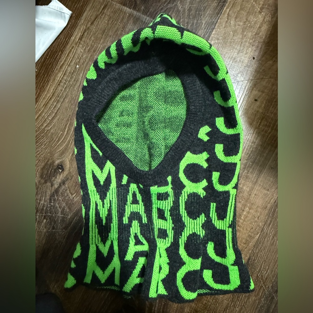 Marc Jacobs Green and Black Patterned Balaclava